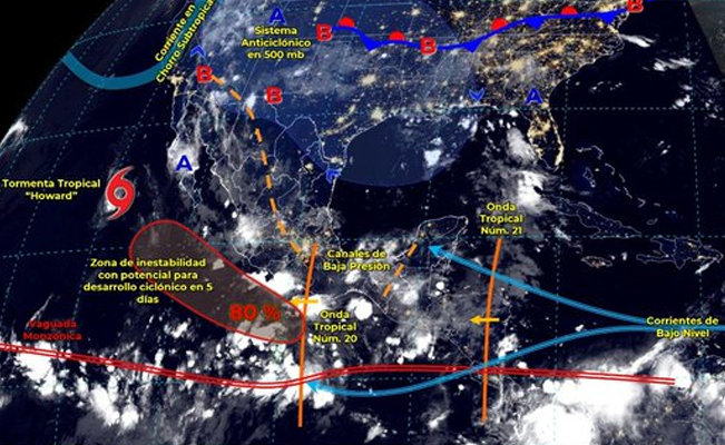 ¡Ondas tropicales 20 y 21 arreciarán en gran parte de la república!